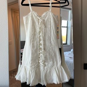 White tie front dress